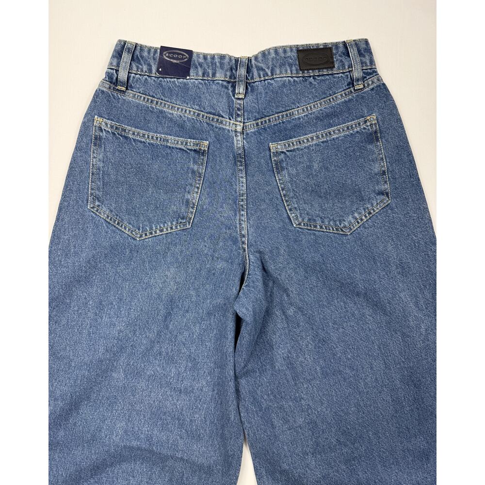 NWT Scoop Women’s Blue Rhinestone Wide Leg Jeans high waist 100% cotton Sz 4 - Picture 5 of 11